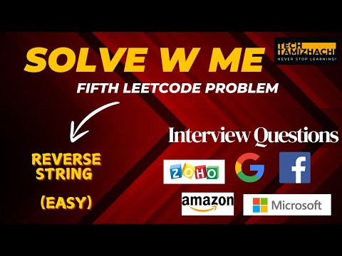 Reverse String Leetcode Python Programming Tech Tamizhachi Leetcode Reversestring