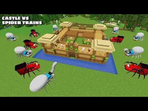 Survival Castle Base Vs 100 Spider Thomas And Charles In Minecraft