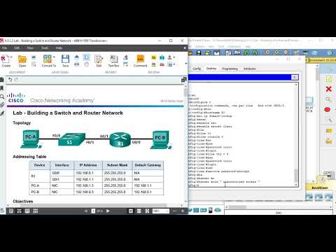 6.5.1.2 Lab - Building a Switch and Router Network