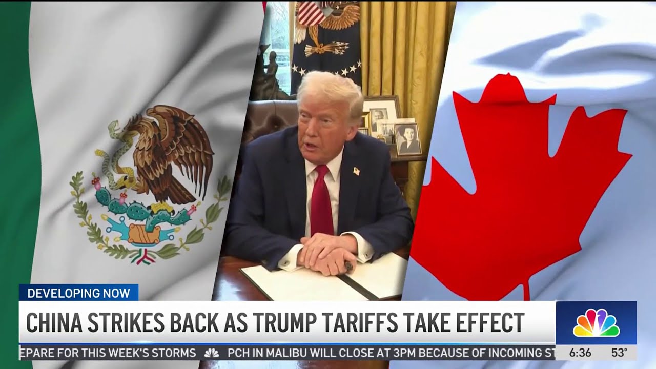 China strikes back as Trump tariffs take effect