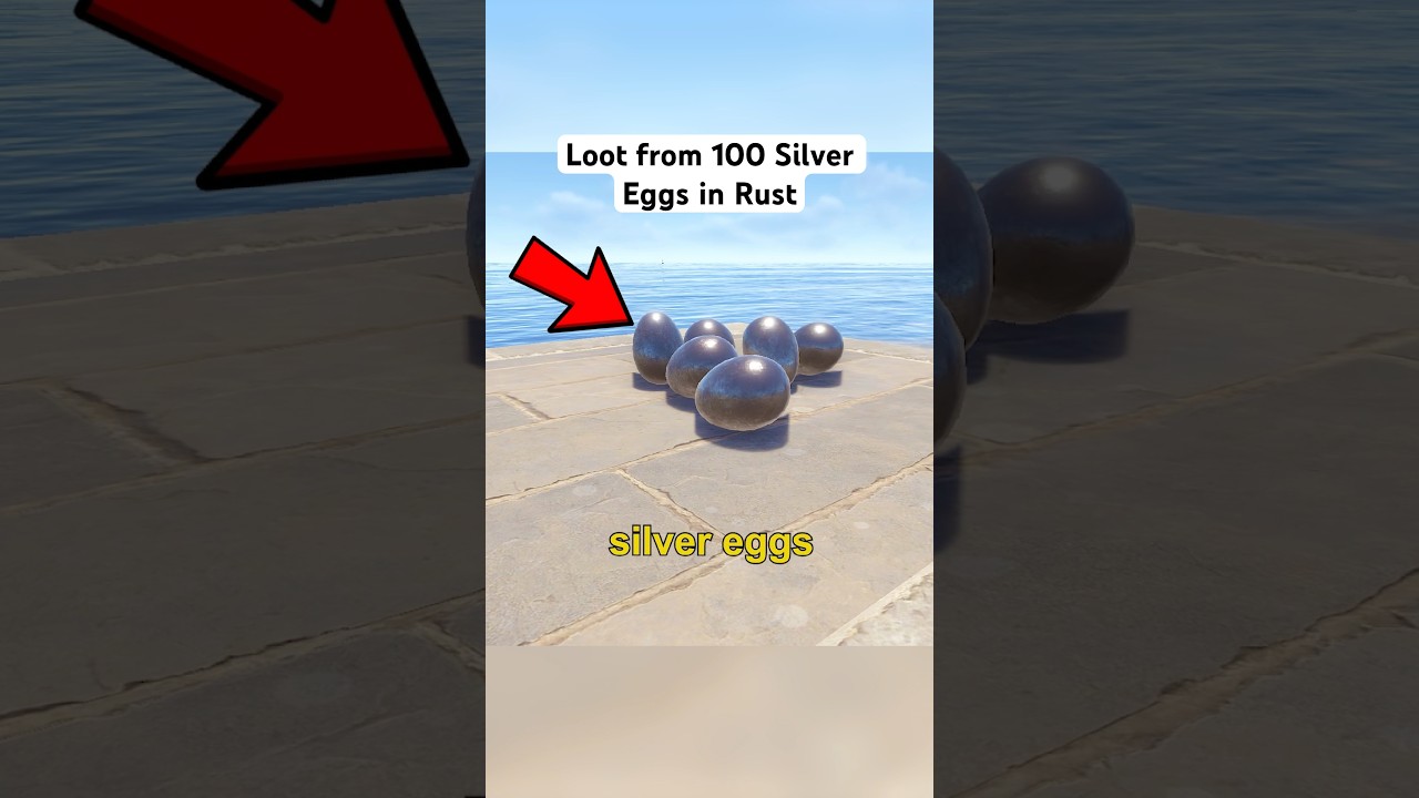 Loot from 100 Silver Eggs in Rust