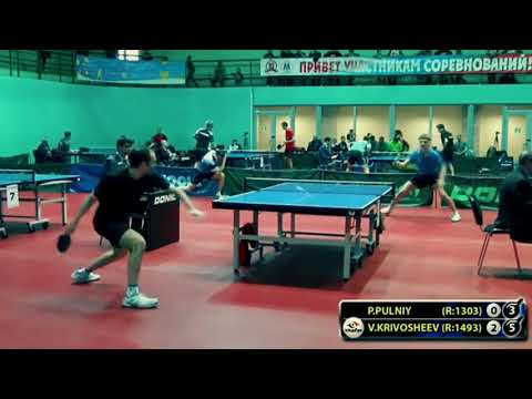 ОГОНЬ МОМЕНТ! 5.KRIVOSHEEV - PULNIY Moscow Championship table tennis настольный теннис