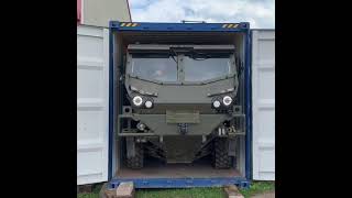 Supacat's LWR Vehicle in a 40ft shipping container