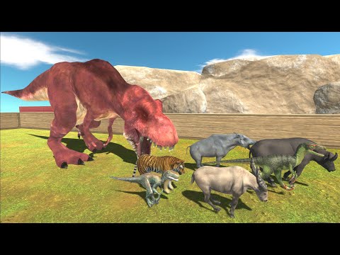 Trying to escape from One-Eyed T-Rex - Animal Revolt Battle Simulator