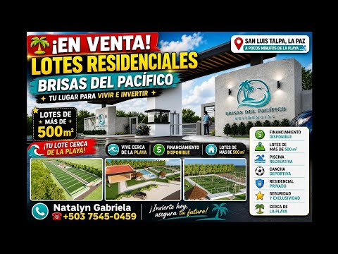 🏝️ BRISAS DEL PACÍFICO | Lotes de más de 500 m² cerca de la playa 🌊