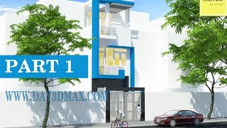 preview picture of video 'Dạy học 3d sketchup 34 p1 vẽ phối cảnh nhà phố tại nhà  ở Tp hcm how to draw a perpective house'