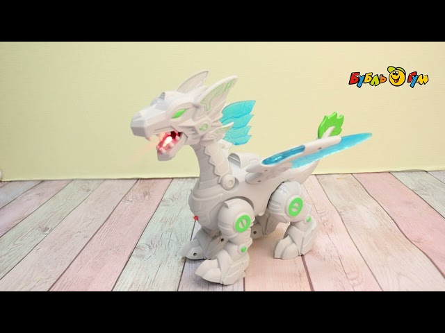 Робо-дракон Lanson Toys на батарейках ходит и пускает пар световые и звуковые эффекты - видео