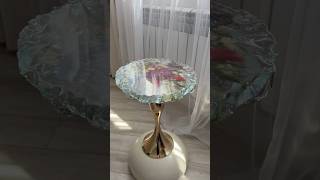 Resin Art Table. Epoxy with flowers 🌷 #resinart