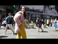 Gorgeous Girls Practice Runway Walk For The Black Tape Fashion Show At The Times Square