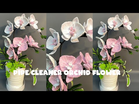 How to make pipe cleaner orchid flower | tutorial membuat bunga anggrek kawat bulu