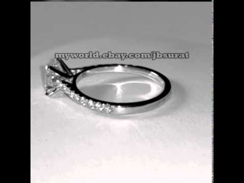 Man Made Princess Diamond Engagement Ring