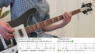 Elastica, Connection. Bass cover with tabs notation
