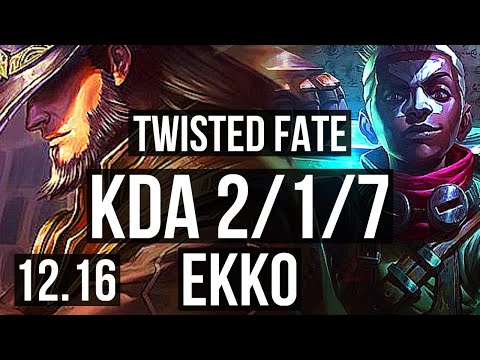 TWISTED FATE vs EKKO (MID) | 2/1/7 | KR Master | 12.16