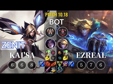 HLE Zenit Kai'Sa vs Ezreal Bot - KR Patch 10.18