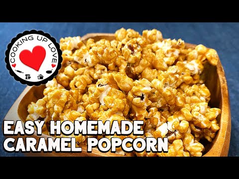 Baked Caramel Corn Recipe | Caramel Popcorn Recipe | Super Bowl Snacks | Cooking Up Love