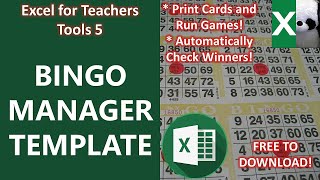 BINGO MANAGER TEMPLATE | Excel for Teachers | Carlo Excels