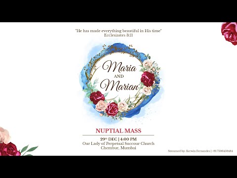 Marian Anthony and Maria Laveena | Nuptial Mass