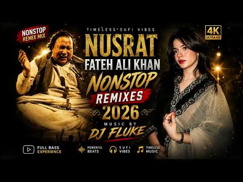 Nusrat Fateh Ali Khan Nonstop Remixes 2026 🔥 | DJ Fluke | Sufi Remix Mix (Full Bass)
