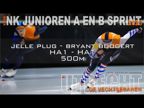 Jelle Plug - Bryant Boogert 500m zaterdag NK Junioren Sprint Utrecht 2023