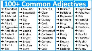 100+ Common Adjectives in English 📚 | Parts of speech
