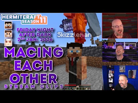 Arizona Dads Mace Eachother | Friday Night After Dark | Stream Clips | Hermitcraft Season 11