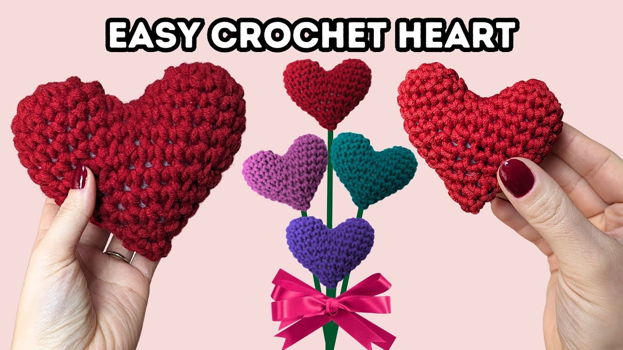 Crochet 3D Heart Step-by-Step | Easy 12 ROUNDS ONLY Crochet Heart Tutorial