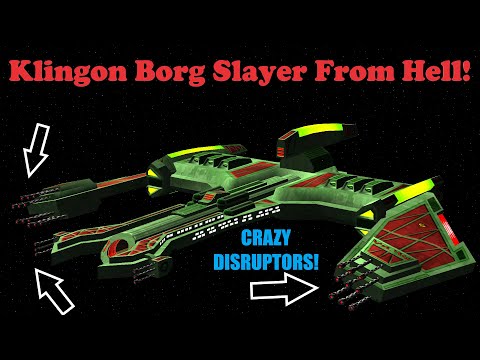 Klingon Borg Hunter From Hell! VS 2 Fed Fleet & 2 Scimitars - Star Trek Ship Battles