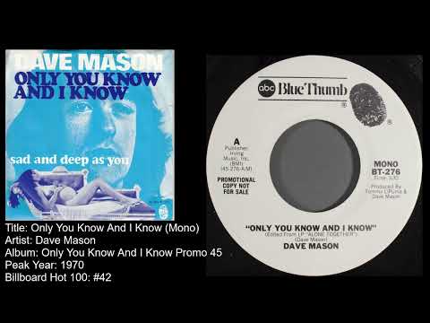 Dave Mason -Only You Know And I Know (Mono)