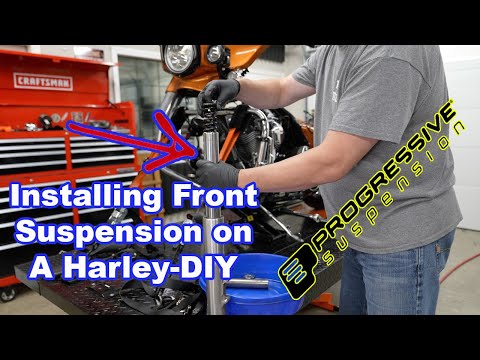 How To Install Progressive Front Fork Suspension On A Harley Davidson Motorcycle