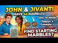 John and Jivanti together have 45 marbles. Both of them lost 5 marbles each, and the product of the 