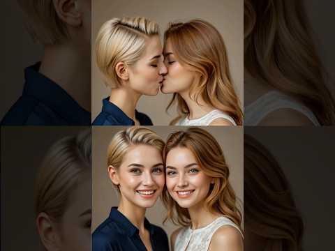 Gorgeous Beauties in Love #lesbian #Igbtq #kiss #ytshorts #youtubeshorts #shorts