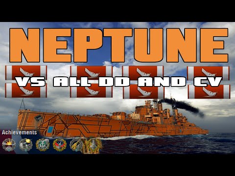 NEPTUNE vs 4 DD and CV || Royal Navy Steel Balls