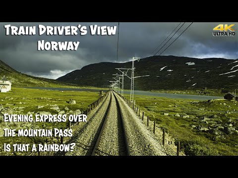 4K CAB VIEW: Evening Express Train over the Mountain pass
