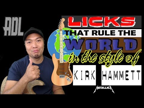 LICKS THAT RULE THE WORLD #1 - KIRK HAMMETT STYLE SOLO AND LICKS GUITAR LESSON (2018)