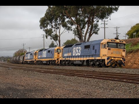 Triple 81 Class EMD's on 3CM4 empty interstate grain train at Seymour- 12/6/18