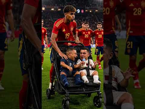 Yamal now babysitting Mbappé and Ronaldo 😂🍼#LamineYamal #Mbappe #Ronaldo #Spain #WorldCup