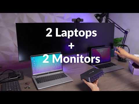 KVM switch for Two Laptops & Dual Monitors with Docks (iDock C20)