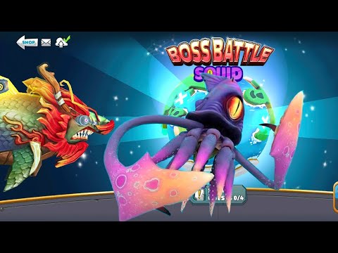 Legendary Great White Shark VS Colossal Squid Boss In Hungry Shark World