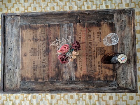 Vintage whiskey crate becomes a RUSTIC ANTIQUE coffee table
