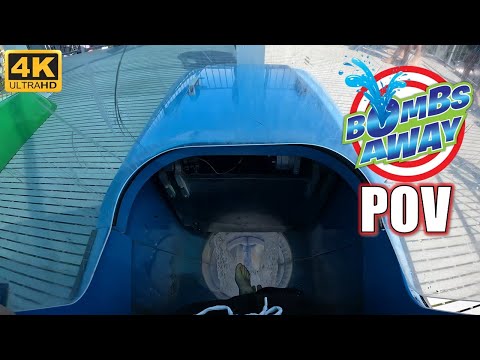 Bombs Away POV (Blue Side, 4K 60FPS), Splish Splash WhiteWater West Trap Door Slide | Non-Copyright