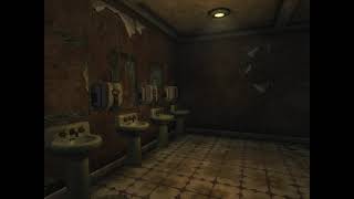 You're in the bathroom at the Atomic Wrangler