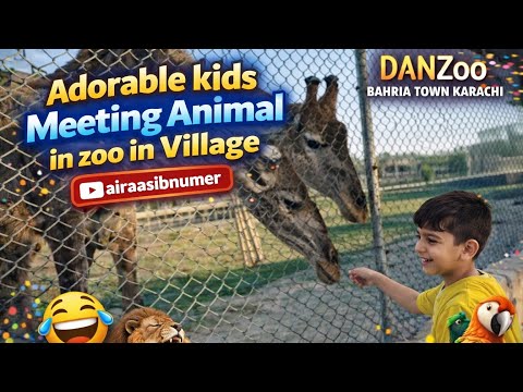 Adorable kids Meeting Animal in zoo in Village - Funnies video 