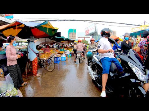 Chbar Ampov Market on October 2020 | Driving Around Phnom Penh Wet Market in the Morning