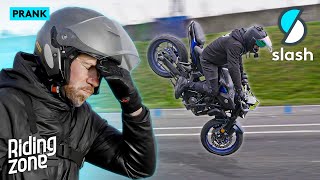 PRANK: A motorcycle training school is tricked with a professional stuntman MQDEFAULT Thumbnail