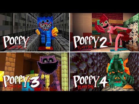 Poppy Playtime Chapter 1 2 3 4 in Minecraft [4K][Full Gameplay]