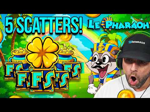 SPINNING into a 5 SCATTER BONUS on LE PHARAOH!! 🌈RAINBOW OVER THE PYRAMIDS BONUS!! (Bonus Buys)