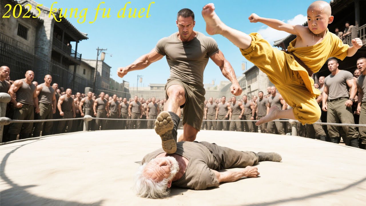2025 kung fu duel:A Japanese samurai mocks Chinese kung fu,but a Shaolin disciple kicks him flying!