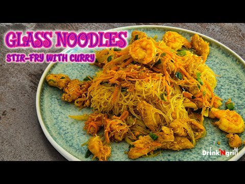 Discover how quick & easy is to prepare curry stir-fry glass noodles #glassnoodles #currynoodles