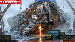 Abandoned Arctic Cruise Ship Transformed into a Luxury Frozen Royal Hotel | Full ASMR Restoration 