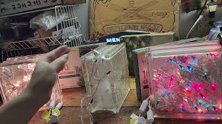 Using Merry CO VINTAGLO Vintage Mini LED Christmas Lights that look incandescent in glass cubes!